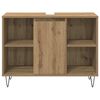 vidaXL Juego de muebles de ba&ntilde;o con estante 3 pcs Roble artesanal