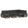 vidaXL Conjunto de sof&aacute;s de jard&iacute;n 10 uds. Gris rat&aacute;n sint&eacute;tico