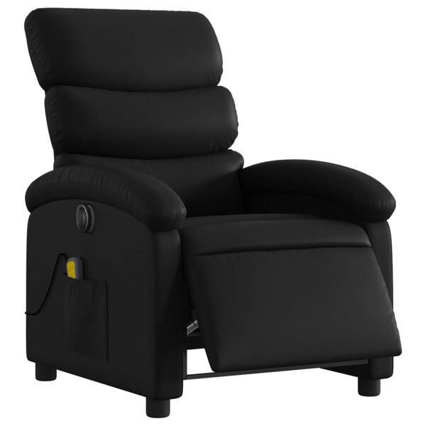 vidaXL Sillón de masaje reclinable eléctrico cuero sintético negro
