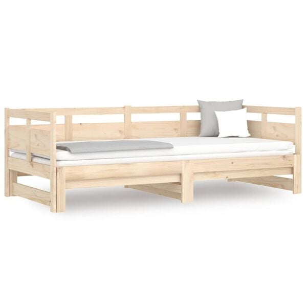 vidaXL Sof&aacute; cama extra&iacute;ble madera maciza de pino 2x(90x200) cm