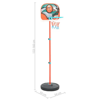 vidaXL Juego de baloncesto portátil ajustable 133-160 cm