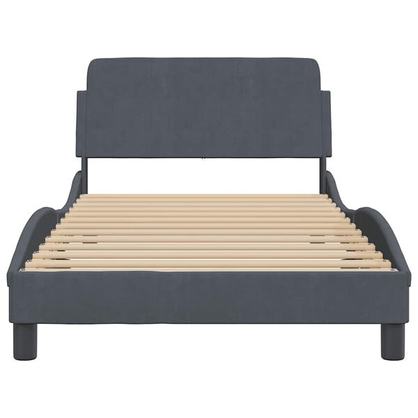 vidaXL Estructura de cama Dover terciopelo gris oscuro 100x203cm