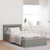 vidaXL Cama hidr&aacute;ulica almacenaje sin colch&oacute;n gris claro 100x200 cm