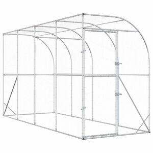 vidaXL Gallinero Contra Pared Plateado 600 x 150 x 215 cm