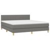 vidaXL Cama box spring con colch&oacute;n tela gris oscuro 180x200 cm