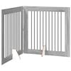 vidaXL Puerta para perros plegable con soportes 2 pcs Gris Sonoma