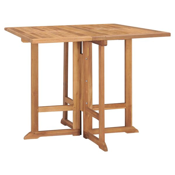vidaXL Set de comedor de jard&iacute;n plegable 5 pzas madera maciza de teca