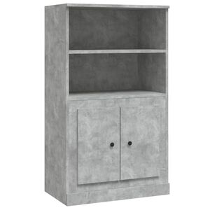 vidaXL Aparador de madera contrachapada gris hormig&oacute;n 60x35,5x103,5 cm