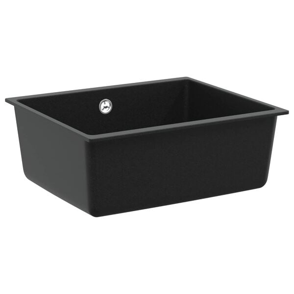 vidaXL Lavabo Negro 530 x 460 mm 80% Cuarzo y 20% Resina