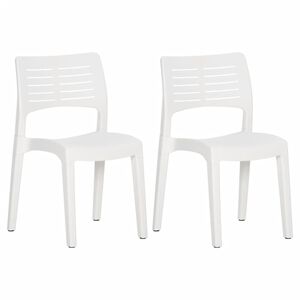 vidaXL Sillas de jard&iacute;n 2 unidades polipropileno blanco