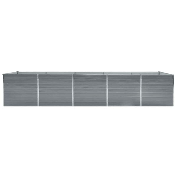 vidaXL Arriate de acero galvanizado gris 400x80x45 cm