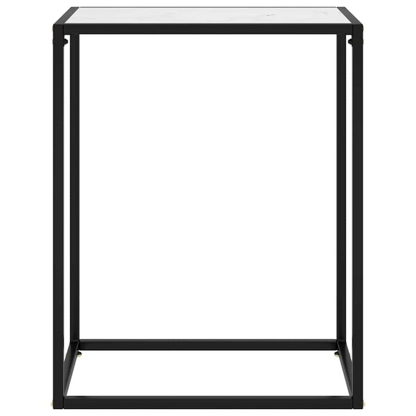 vidaXL Mesa consola vidrio templado blanco 60x35x75 cm