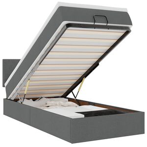 vidaXL Estructura cama otomana colch&oacute;n tela gris oscuro 90x190cm