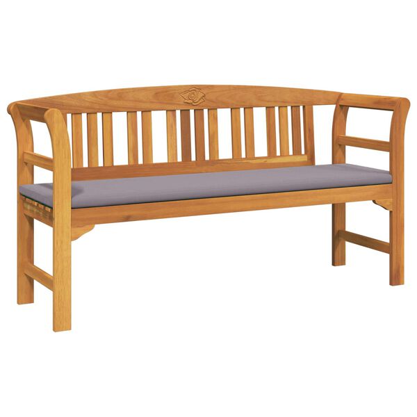 vidaXL Banco con coj&iacute;n Acabado de Aceite Natural 157 x 46 x 82,5 cm