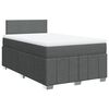 vidaXL Cama box spring con colch&oacute;n tela gris oscuro 120x200 cm