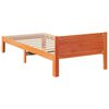 vidaXL Cama sin colch&oacute;n madera maciza pino marr&oacute;n cera 80x200 cm