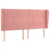 vidaXL Cabecero con orejas de terciopelo rosa 183x23x118/128 cm
