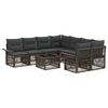 vidaXL Conjunto de sof&aacute;s de jard&iacute;n 9 uds. Gris rat&aacute;n sint&eacute;tico