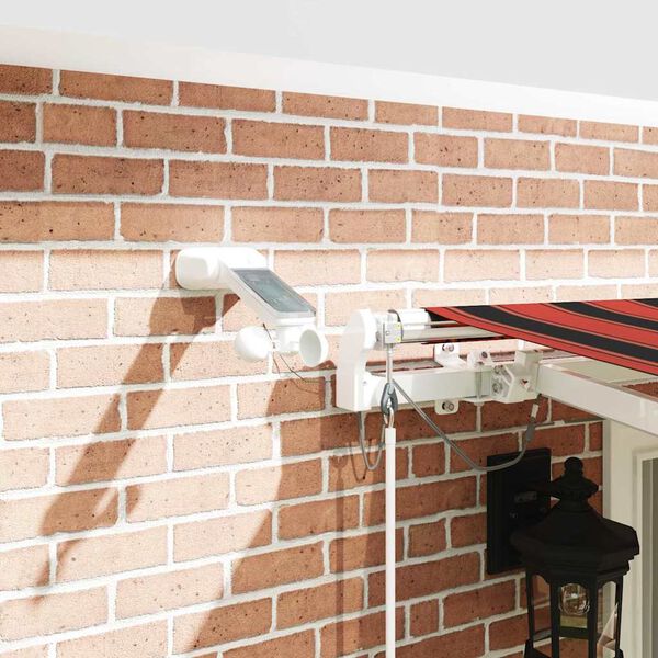 vidaXL Toldo autom&aacute;tico LED sensor de viento naranja marr&oacute;n 400x300 cm