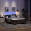 vidaXL Cama Box Spring LED Marr&oacute;n Oscuro 140 x 200 cm tela