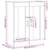 vidaXL Armario de pared madera ingenier&iacute;a gris Sonoma 69,5x34x90 cm