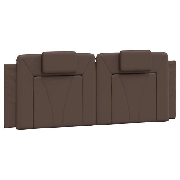 vidaXL Cabecero de cama acolchado Viana cuero sint&eacute;tico marr&oacute;n 120 cm