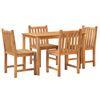 vidaXL Juego de comedor para jard&iacute;n 5 piezas madera maciza de teca