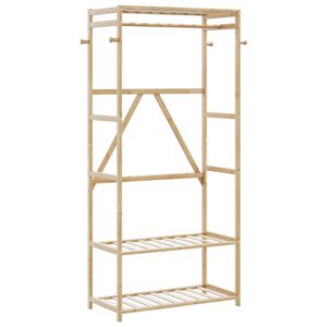 vidaXL Perchero con estantes bamb&uacute; 80x40x175 cm