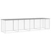 vidaXL Gallinero con techo acero galvanizado gris claro 403x98x90 cm