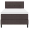 vidaXL Cama tipo Box Spring con colch&oacute;n Marr&oacute;n Oscuro 90 x 190 cm tela