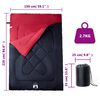 vidaXL Saco de dormir doble y almohadas camping adultos 3-4 estaciones