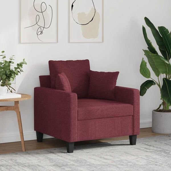 vidaXL Sill&oacute;n de tela rojo tinto 60 cm
