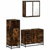 vidaXL Set de muebles ba&ntilde;o 3 pzas madera contrachapada roble ahumado