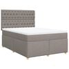 vidaXL Cama box spring con colch&oacute;n tela gris taupe 160x200 cm