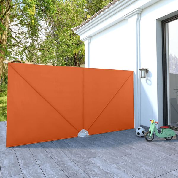 vidaXL Toldo lateral plegable terraza color terracota 400x200 cm