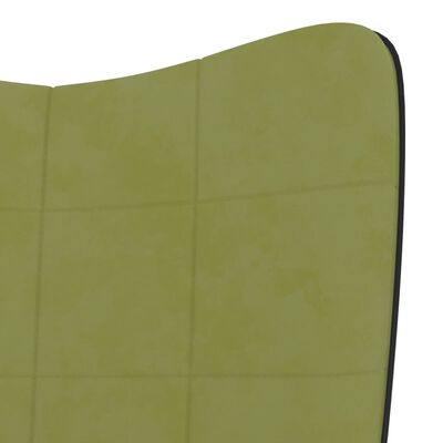 vidaXL Silla de relajación con reposapiés terciopelo y PVC verde claro