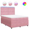 vidaXL Cama box spring con colch&oacute;n terciopelo rosa 140x190 cm