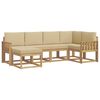 vidaXL Conjunto de sof&aacute;s de exterior con coj&iacute;n 6 pcs y Beige Poli&eacute;ster