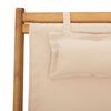 vidaXL Silla de playa plegable madera maciza de eucalipto y tela beige