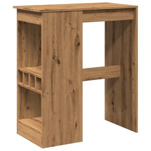 vidaXL Mesa alta con estantes madera roble artisian 90x47,5x103,5 cm