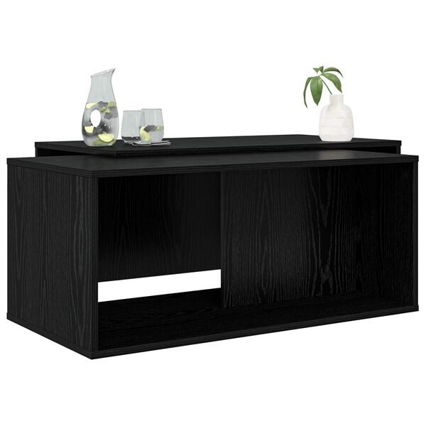 vidaXL Juego de Mesas de Centro 2 pcs Roble Negro Madera de ingenier&iacute;a