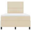 vidaXL Cama tipo Box Spring con colch&oacute;n Crema 120 x 190 cm tela