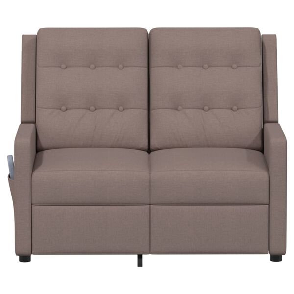 vidaXL Sill&oacute;n reclinable de masaje de 2 plazas tela taupe