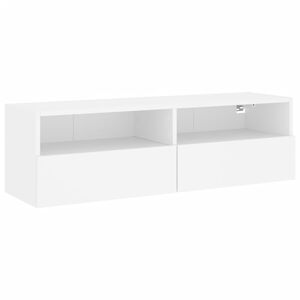 vidaXL Mueble de pared para TV madera ingenier&iacute;a blanco 100x30x30 cm