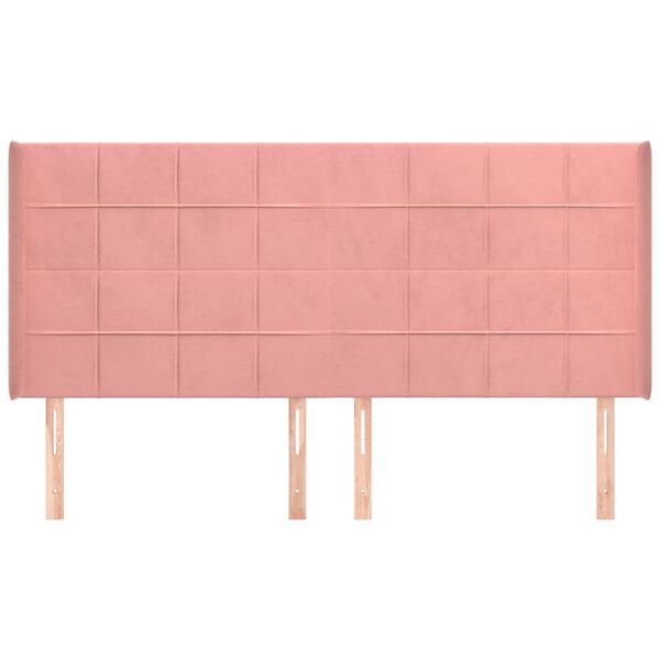 vidaXL Cabecero con orejas de terciopelo rosa 183x16x118/128 cm