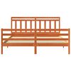 vidaXL Estructura de cama con cabecera Marr&oacute;n cera 180 x 200 cm