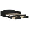 vidaXL Sof&aacute; cama nido con cajones tela negro 100x200 cm