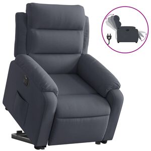 vidaXL Sill&oacute;n el&eacute;ctrico reclinable elevable de terciopelo gris oscuro