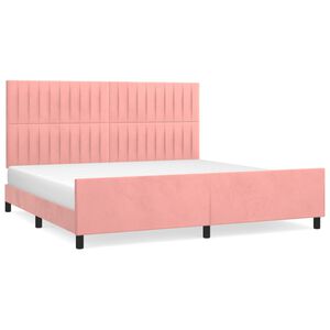 vidaXL Estructura cama sin colch&oacute;n terciopelo rosa 200x200 cm
