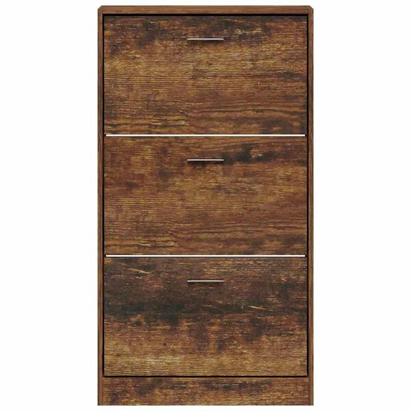vidaXL Mueble zapatero madera contrachapada roble ahumado 59x17x108 cm